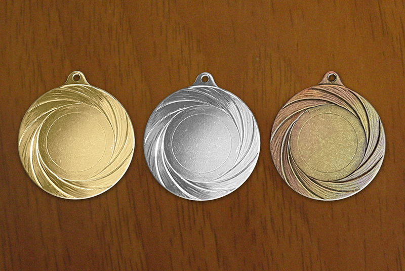 medal 50 mm na wklejkę 25 mm - brązowy puchary statuetki medale