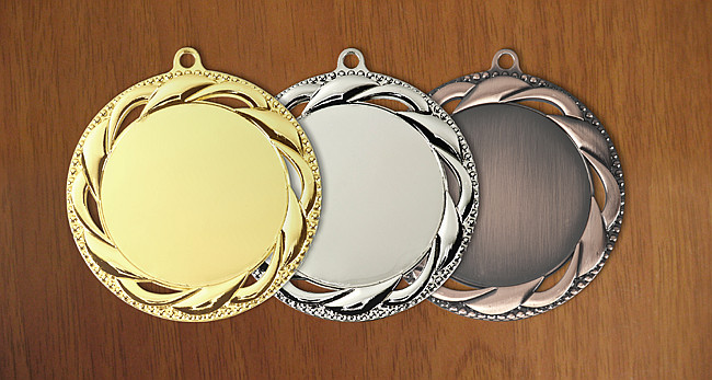 medal 70 mm na wklejkę 50 mm - brązowy puchary statuetki medale