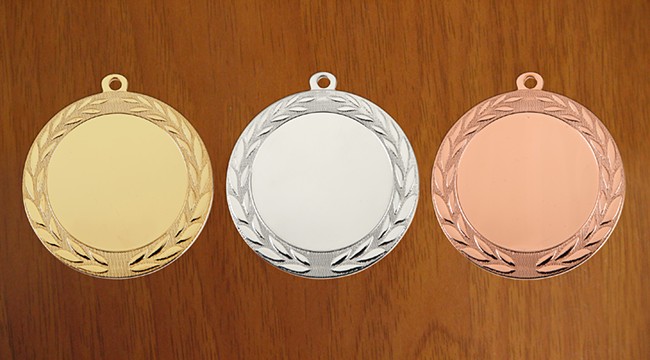 medal 70 mm na wklejkę 50 mm - brązowy puchary statuetki medale