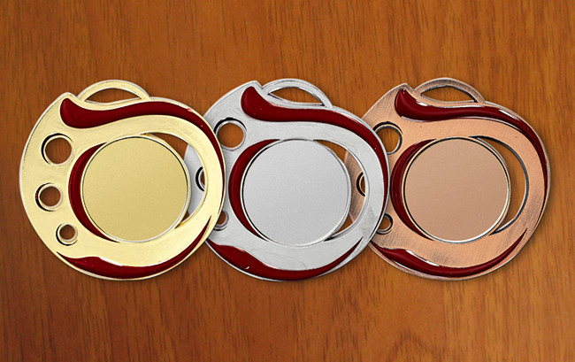 medal emaliowany 50mm na wklejkę 25mm, brązowy (produkt niedostępny) (stara kolekcja) puchary statuetki medale