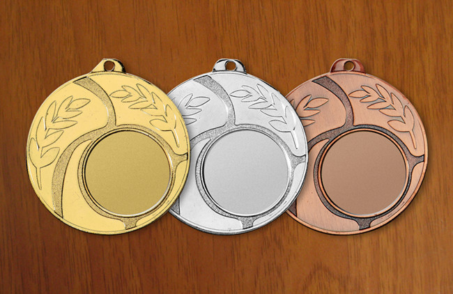 medal 50mm na wklejkę 25mm, brązowy puchary statuetki medale