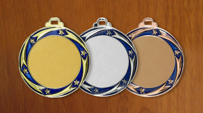 medal 70mm na wklejkę 50mm, brązowy puchary statuetki medale